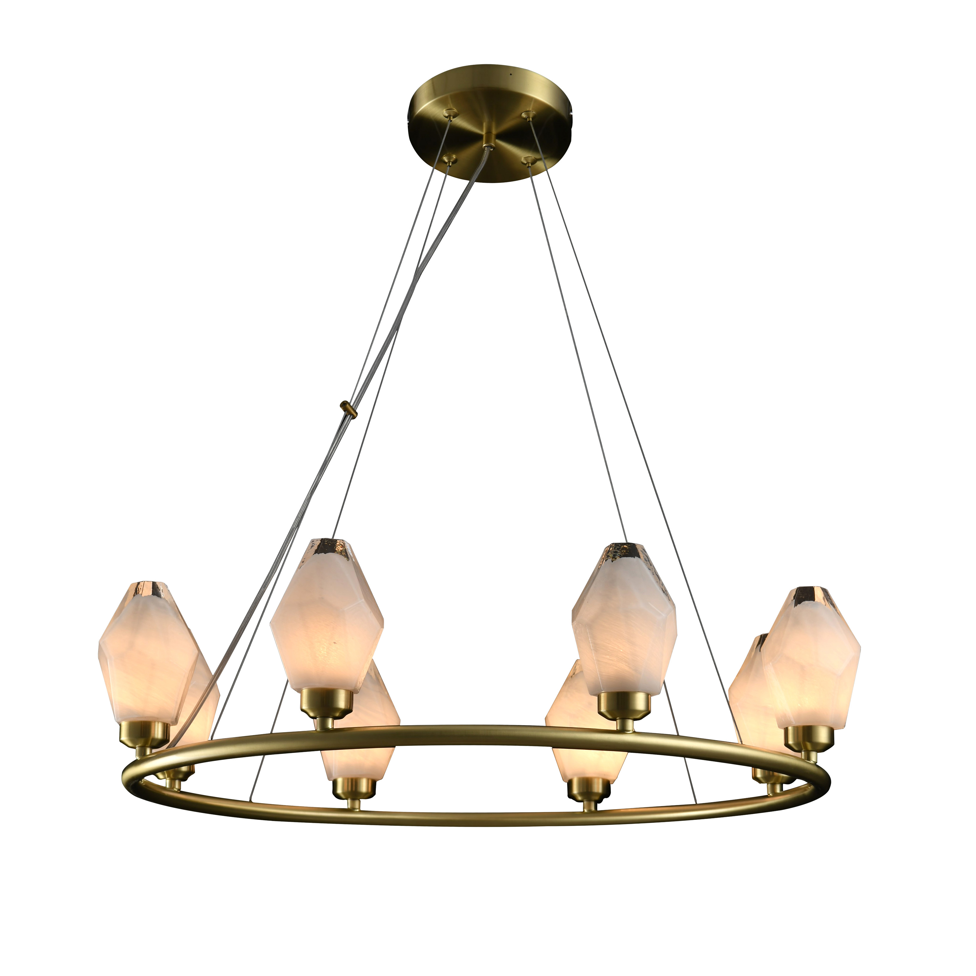 Nordic style cloud stone shape glass chandelier modern classic pendant light living room